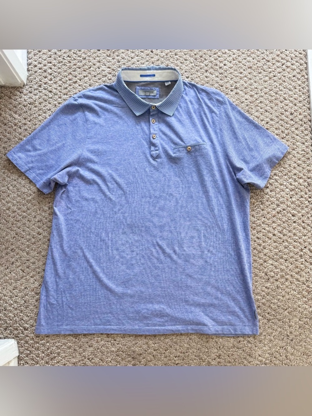 Ted Baker London Light Blue Polo with Contrast Collar